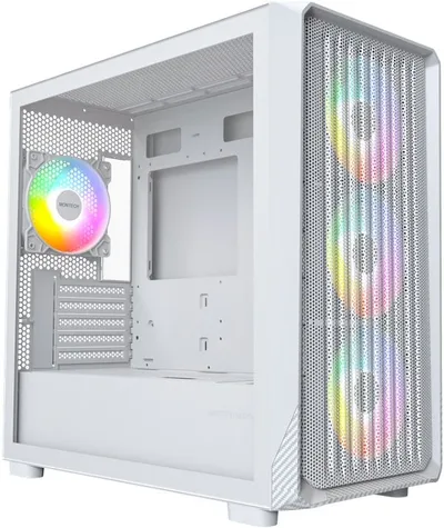Kuti kompjuteri Montech X5M, MicroATX, 4 ftohës ARGB, e bardhë - 1