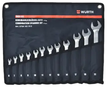 Set çelësash të kombinuar Würth Redstripe, WS6-22, 12 copë