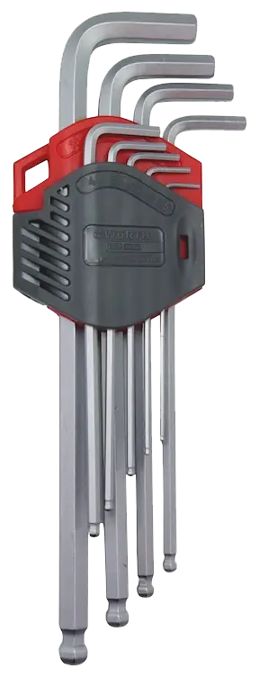 Set imbusash kokë sferike të gjatë Würth Redstripe, 9copë