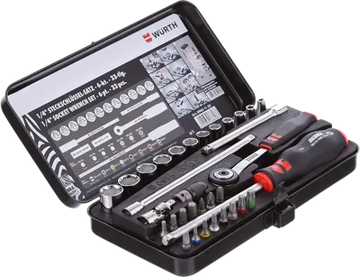 Set arpion me çelësa kokë, Würth, ZEBRA, 1/4", 33copë - 1