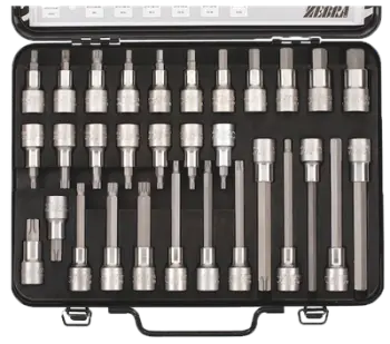 Set çelësa kokë 1/2", Würth, ZEBRA, kokë 6këndore TX-XZN, 31copë