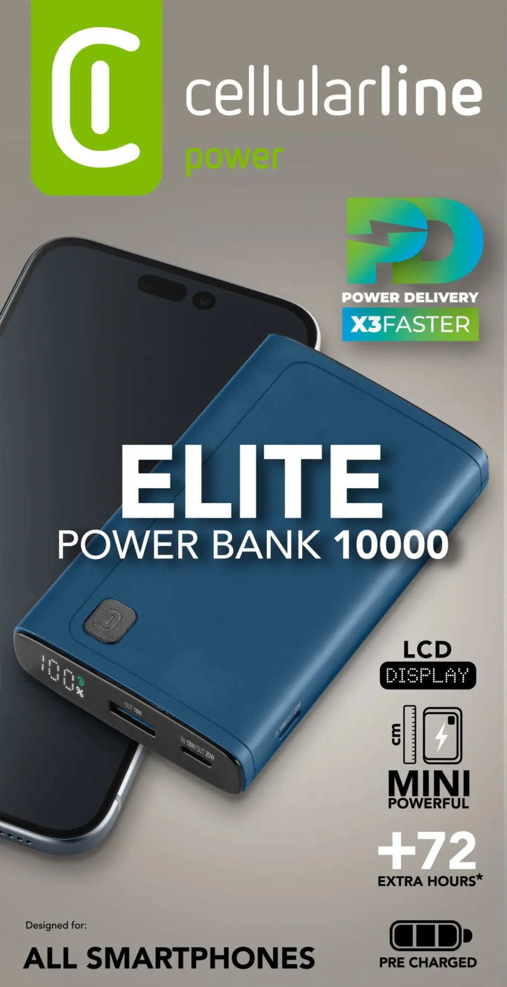 Power bank Cellularline elite, 10000mAh, 20W i zi - 3