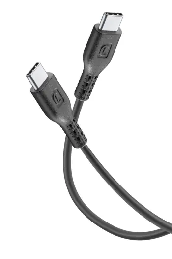 Kabllo Cellularline USBDATACUSBC-CK, Type-C/Type-C, 1..2m, e zezë