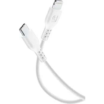 Kabllo Cellularline USBDATAC2LMFI1MW, TYPE-C/Lightning, 1..2m, e zezë