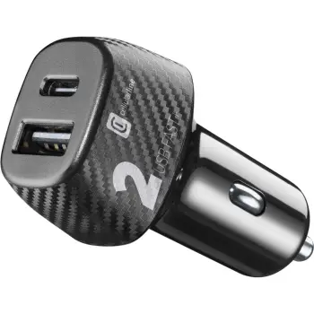 Karikues për veturë Cellularline CBRUSB2PD32WK, 32W 2-PORTE, type-C/ USB-A i zi
