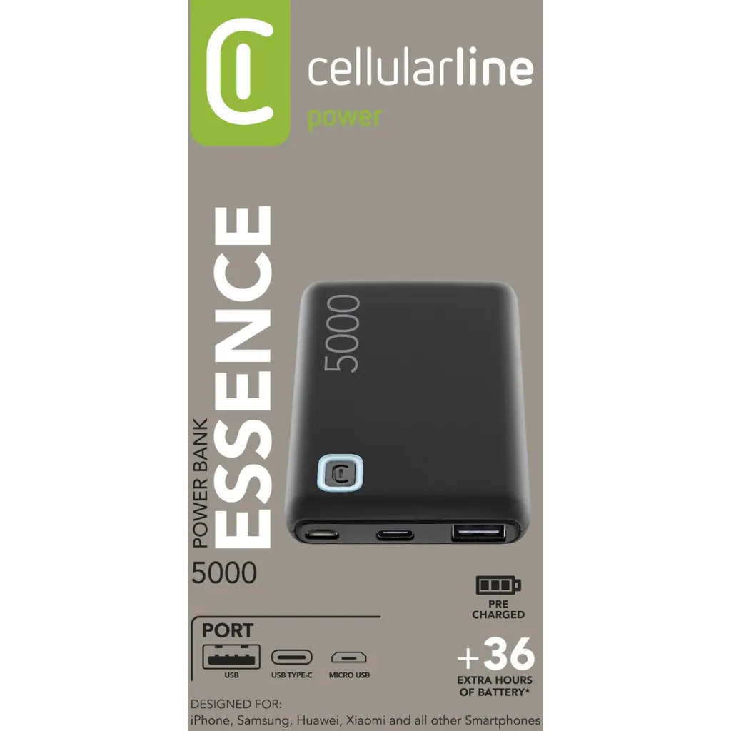 Powerbank Cellularline essence PBESSENCE5000K, 5000Mah 12W, i zi - 3