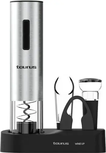 Hapës elektrik për verë Taurus 963401000, çelik inoks, i zi, me bazë dhe USB