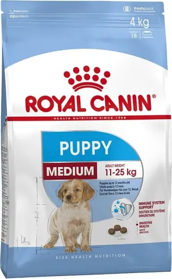 Ushqim i thatë për qen Royal Canin Medium Puppy, 15 kg