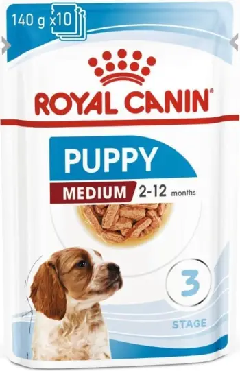 Ushqim i lëngshëm për qen Royal Canin Medium Puppy, 10 copë 140g