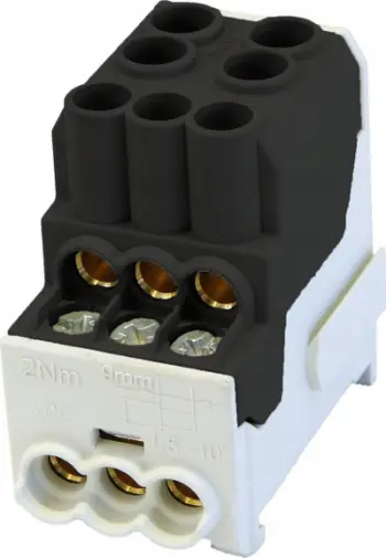 Bllok shpërndarës Simet SIMBLOCK SDB 100, 1 pol, 8 pika lidhjeje, i zi