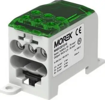 Bllok i shpërndarjes CU Simet 1-potencial, 200A (Cu) / 160A (Al), i gjelbër