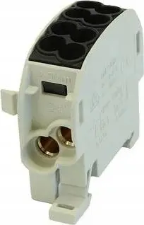 Bllok shpërndarës Simet SCB 25 Cu SIMBLOCK 80110, 8 pika lidhjeje, për shinë TS 35, i zi