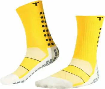 Çorape futbolli për meshkuj Trusox 3.0 Cushion M, të bardha me të verdhë