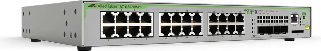 Switch Allied Telesis GS970M, Managed, L3, Gigabit Ethernet, Rack mounting, 1U - 1