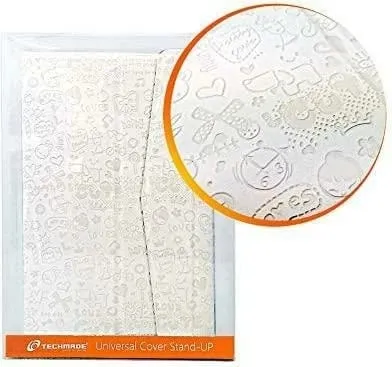 Mbështjellës tabletë Techmade 7 inch, i bardhë, stand-up - 1