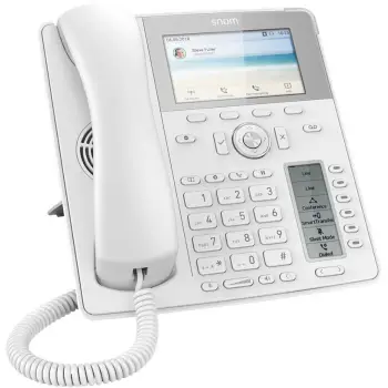 Telefon IP Snom D785, i bardhë, dorezë me kabllo, montim në mur