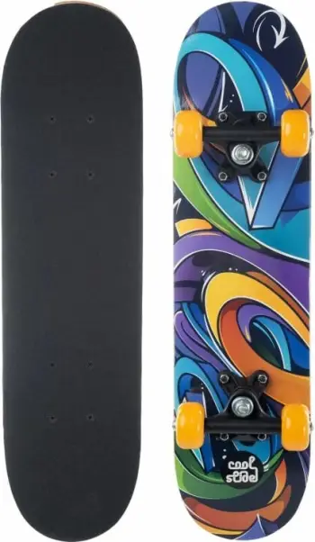 Skateboard për fëmijë Coolslide Dimsum Jr, 61cm, deri 50kg, i zi