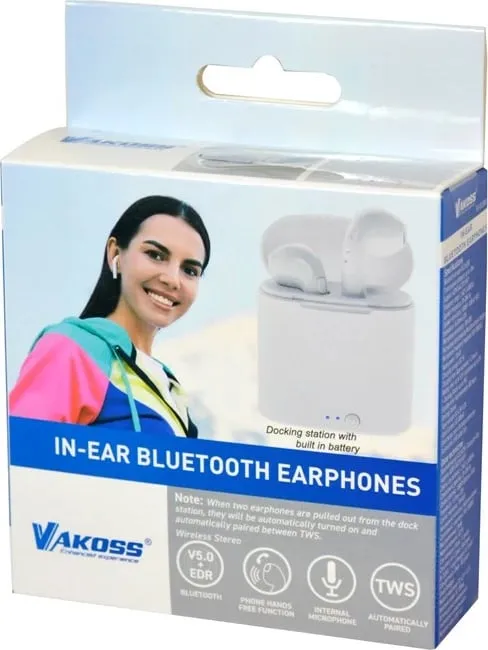 Dëgjuese Vakoss SK-832BW, Wireless, të bardha - 2