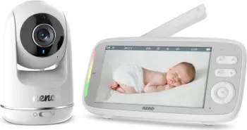 Monitor për foshnje neno NENO VISTA me kamerë rrotulluese, ekran 5", i bardhë