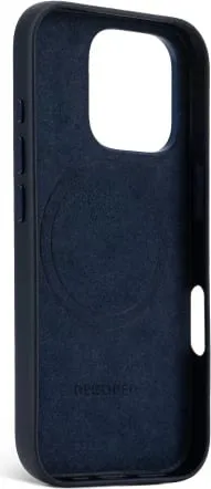 Mbështjellës Decoded Leather Backcover MagSafe për iPhone 16 Pro, navy blue - 3