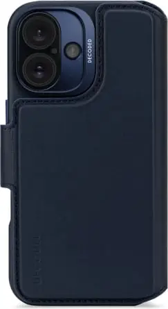 Mbështjellës Decoded me portofol të ndashëm, për iPhone 16, MagSafe, Lëkurë, Kaltër