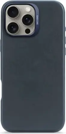 Mbështjellës Decoded Leather Backcover MagSafe për iPhone 16 Pro Max, kaltër