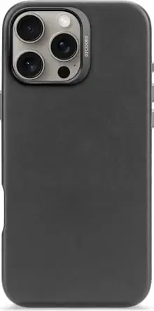 Mbështjellës Decoded Leather Backcover me MagSafe për iPhone 16 Pro Max, e zezë