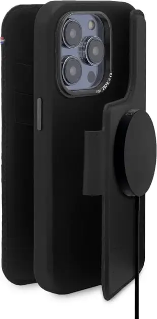 Mbështjellës Decoded Detachable Wallet prej lëkure me MagSafe për iPhone 14 Pro, e zezë