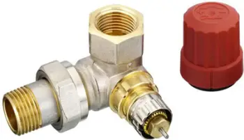 Valvula termostatike Danfoss, RA-N 15, me 3 boshte, majtas