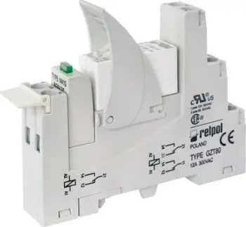 Rele ndërfaqe Relpol PI84-024AC-M91G-TS-2012, 2P 8A 250V, 24V AC, me bazë GZT80