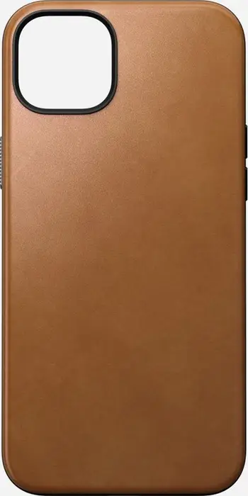 Mbulesë telefoni Nomad Modern Leather, për iPhone 15 Plus, lëkurë English Tan, kafe