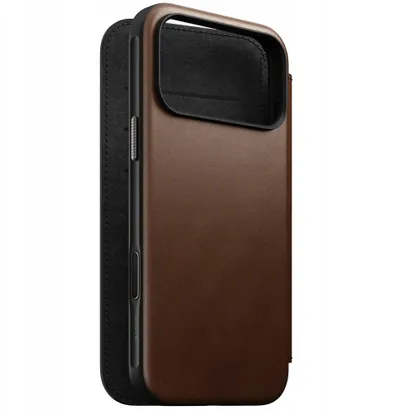 Këllëf portofol Nomad Modern Leather Folio për iPhone 17 Pro Max, MagSafe, lëkurë, kafe - 5