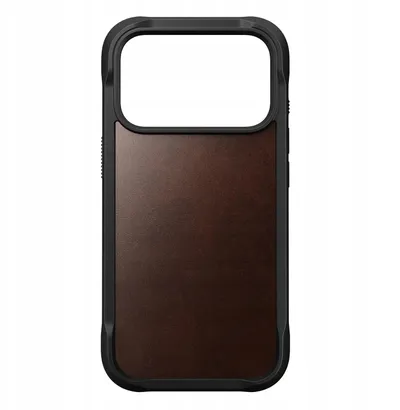Këllëf telefoni Nomad Rugged Leather, për iPhone 17 Pro, lëkurë Horween, i zi - 3