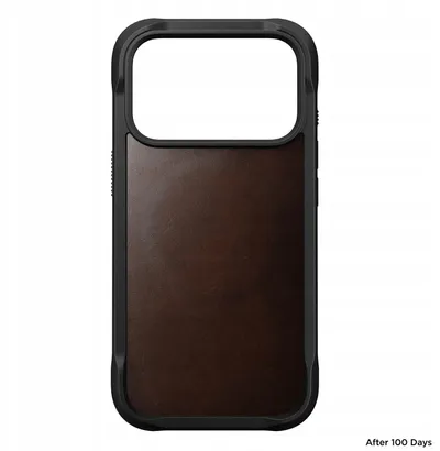 Këllëf telefoni Nomad Rugged Leather, për iPhone 17 Pro, lëkurë Horween, i zi - 4
