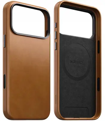 Mbrojtëse telefoni Nomad Traditional Leather Case për iPhone 17 Pro, lëkurë premium, MagSafe, ngjyrë kafe