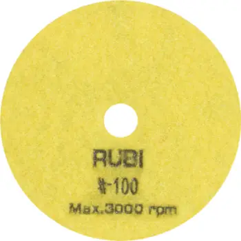 Disk polirimi i thatë Rubi, 100 grit, 100mm, i verdhë