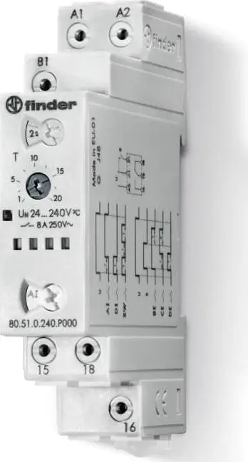 Rele kohore multifunksionale Finder 80.51.0.240.P000, 1P 8A, 24...240VAC/DC, push in