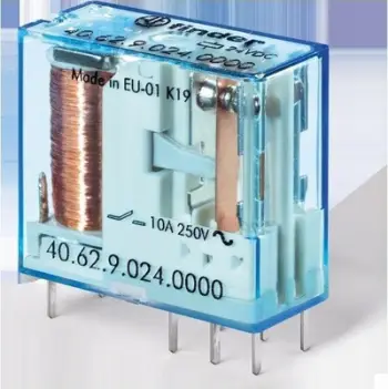 Relé PCB Finder 40.62.9.024.0000, 2P 10A, 24V DC, e bardhë