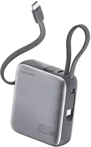 Powerbank 4smarts Pocket Dual Cord 10000mAh 22.5W spacegrau