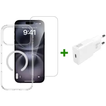 Mbështjellës 4smarts 3in1 Premium Starter Set për iPhone 17 Pro Max, transparent