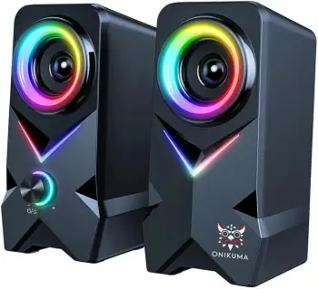 Altoparlantë kompjuteri Onikuma L2, lidhje USB dhe Bluetooth, ndriçim RGB, të zinj
