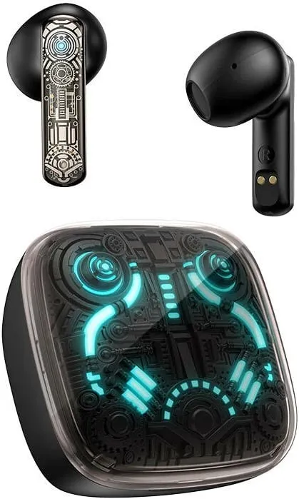 Kufje TWS ONIKUMA T1, Bluetooth 5.3, ANC, me kuti karikimi LED, të zeza - 1