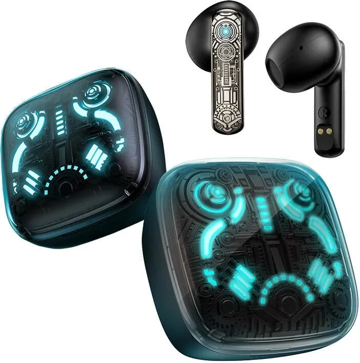 Kufje TWS ONIKUMA T1, Bluetooth 5.3, ANC, me kuti karikimi LED, të zeza - 2