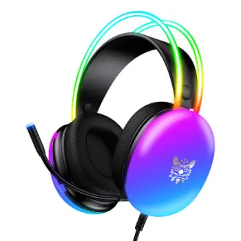 Kufje gaming ONIKUMA X25 me mikrofon, me drita LED, të zeza