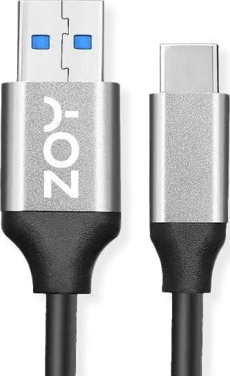 Kabllo ZOY USB-A - USB-C, 2m, e zezë / argjendtë - 1