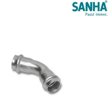 Kënd tubi Sanha NiroSan 45°, 2M, 76.1 mm, inox