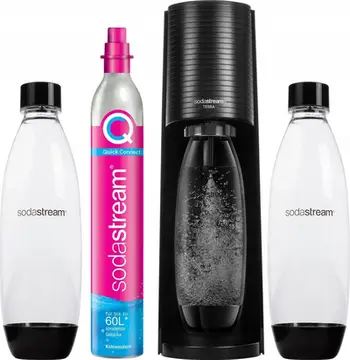 Aparat për gazimin e ujit SodaStream Terra, cilindër CO2 60L, 2 shishe 1L, i zi