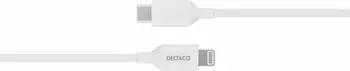 Kabllo USB C Deltaco me Lightning, 1m, e bardhë