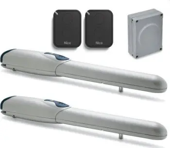 Set automatizimi porte Nice Wingo 2024, 24V, për porta dykanatëshe deri 2m, i zi