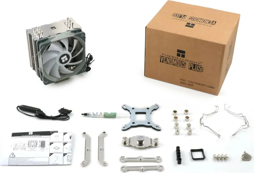 Ftohës ajri Thermalright Venomous Plus, 1500 RPM, ARGB, krom/gri - 1
